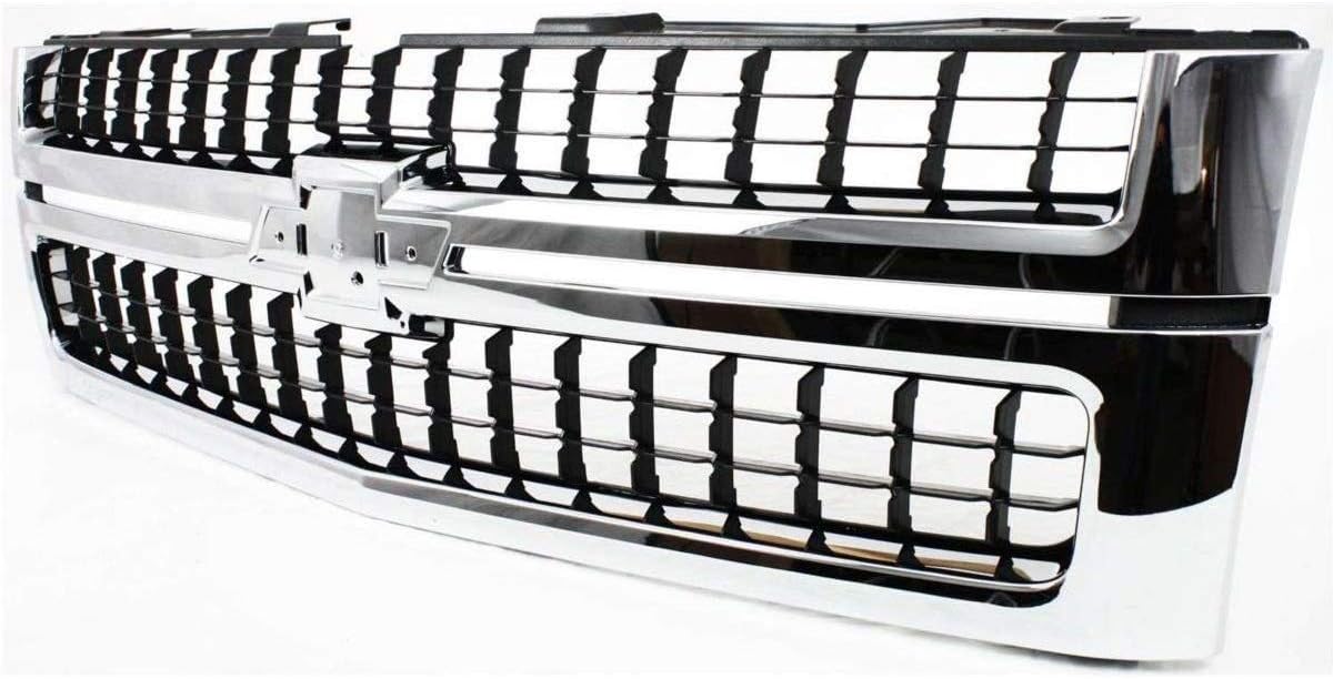 Perfit Liner Nueva parrilla frontal de plástico cromado negro mate compatible con Chevy Silverado 2500HD 3500HD 3500HD LT LTZ 25825521 GM1200608