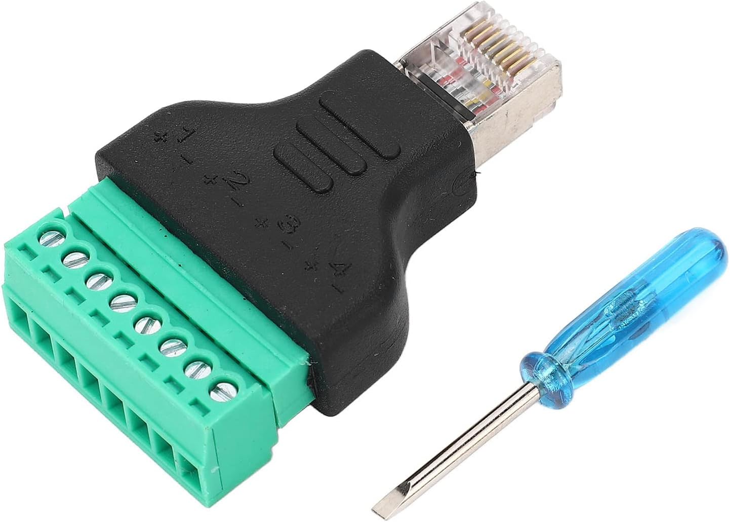 RJ45 Breakout, conector adaptador de terminal de tornillo RJ45, paquete de 3 conectores RJ45 hembra a conector de terminal de tornillo de 8 pines