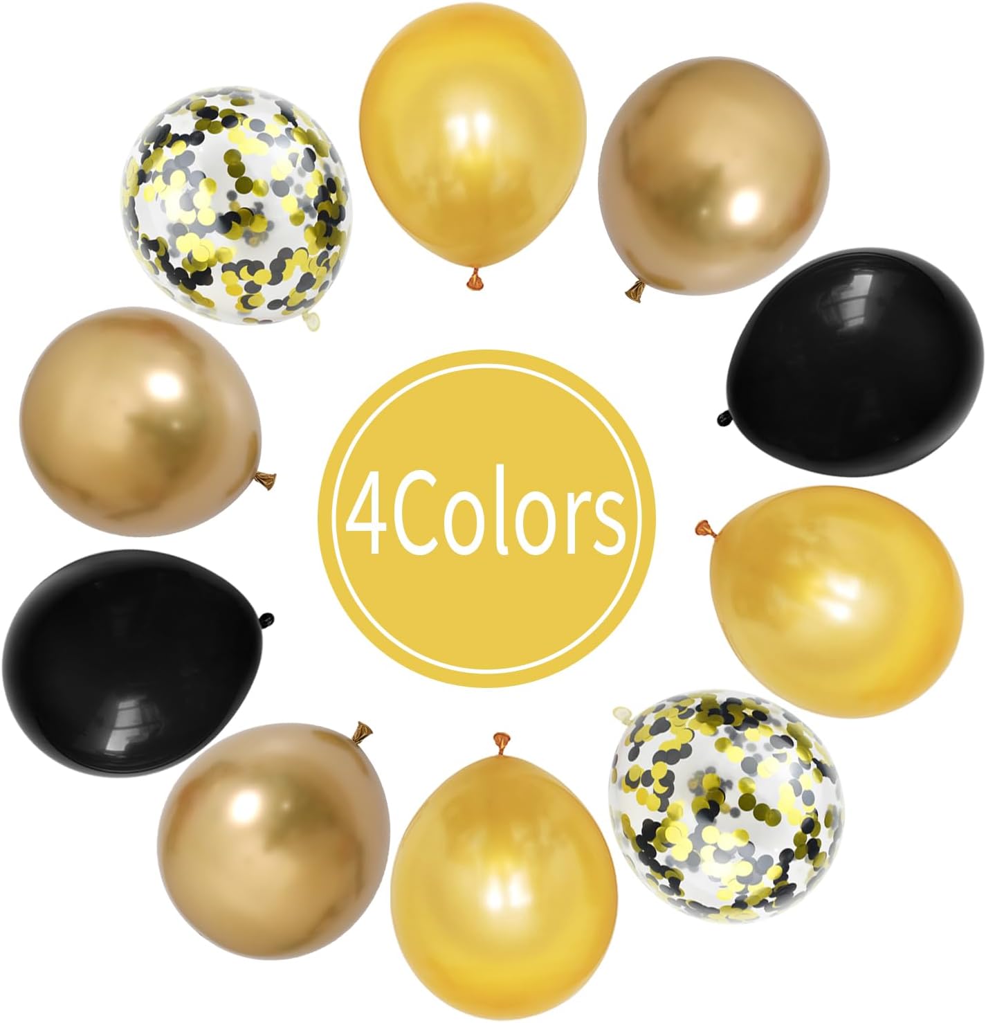 Globos negros y dorados, 30 globos dorados metálicos, globos de cumpleaños con globos de confeti, para Halloween, fiesta de cumpleaños, boda,