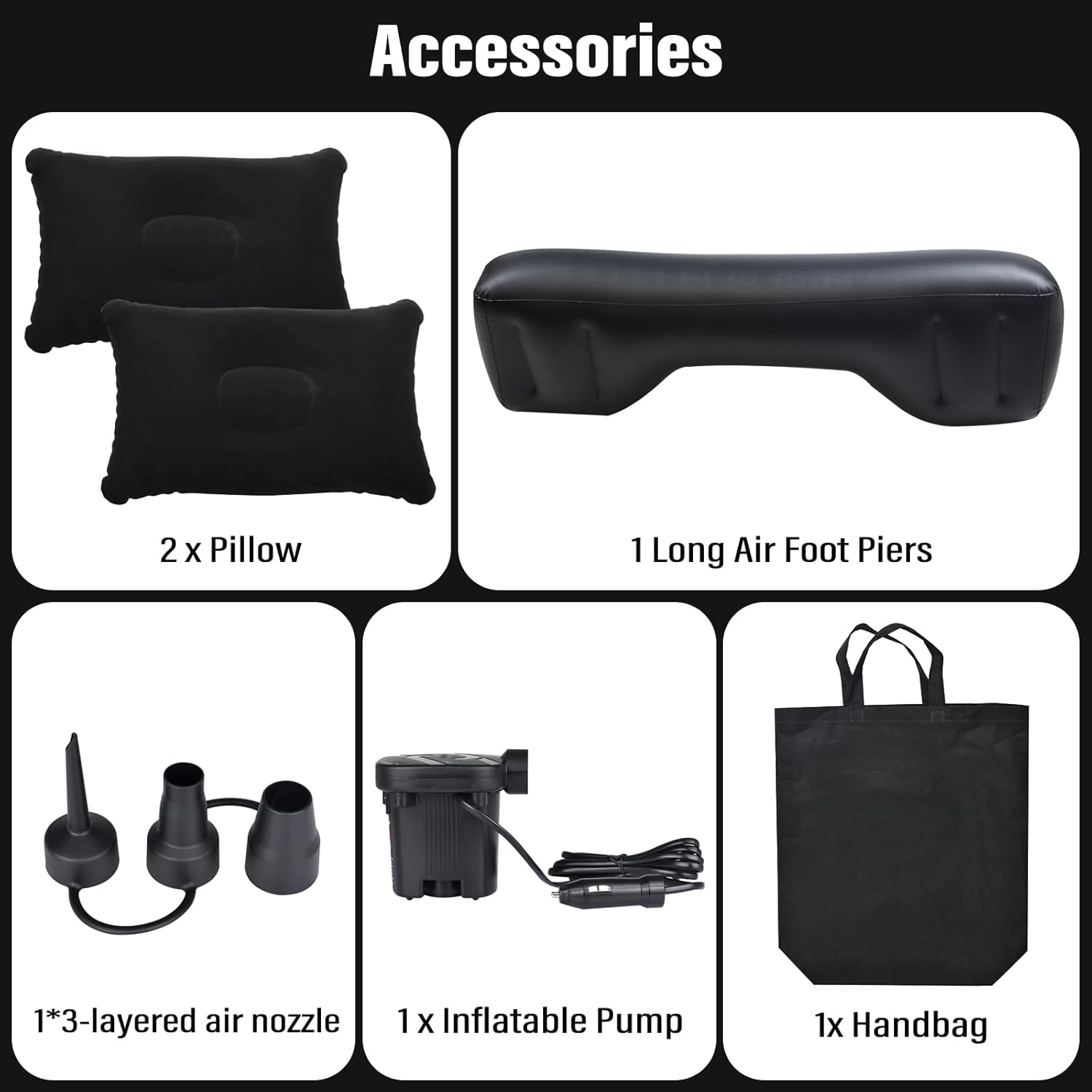 NovelBee Colchón inflable de aire SUV, colchón de aire para asiento trasero, colchón portátil para acampar al aire libre, colchón para dormir para