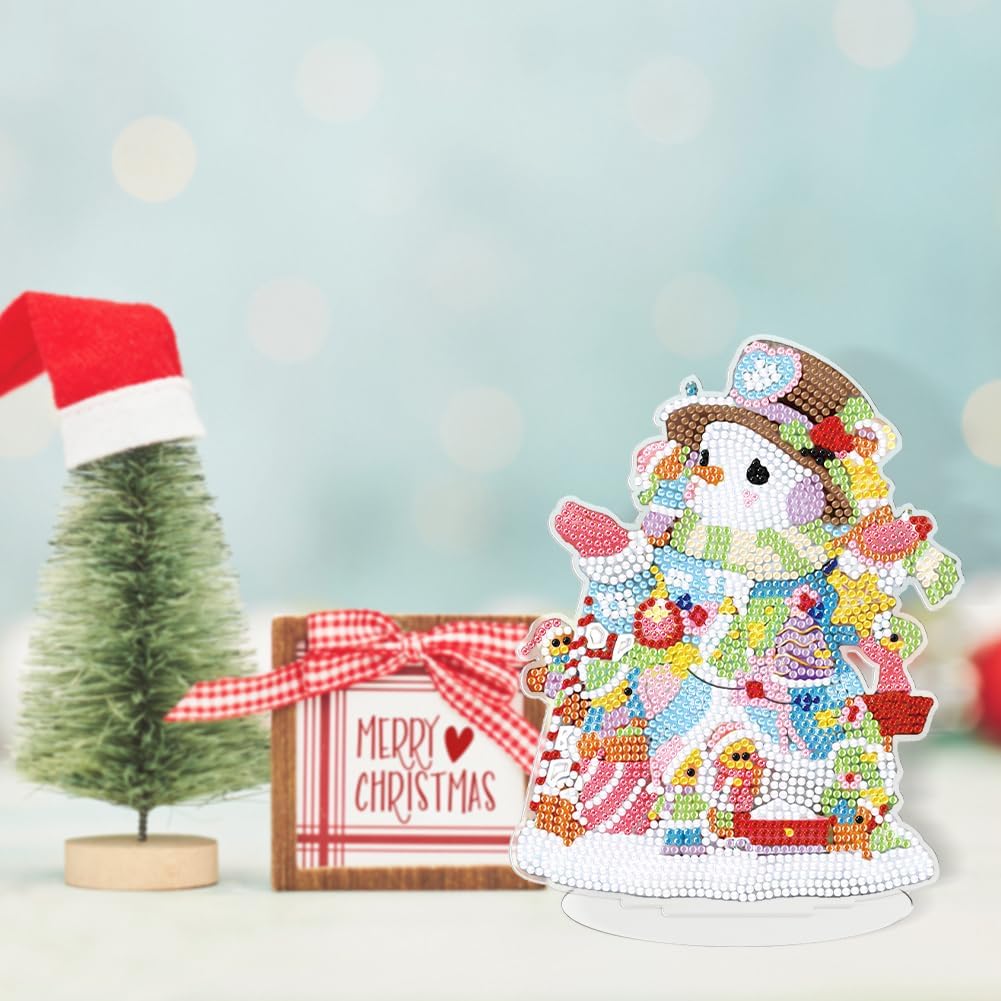 Orgone Kits de pintura de diamantes 5D para Navidad, muñeco de nieve de Navidad, adorno de mesa, bordado de diamantes de imitación, pintura de mesa,