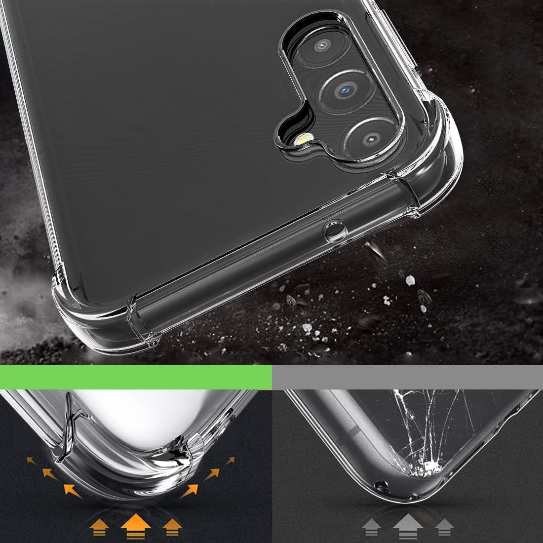 Funda compatible con Moto Defy 2 5G para CAT S75 soporte plegable adhesivo protección a prueba de golpes transparente