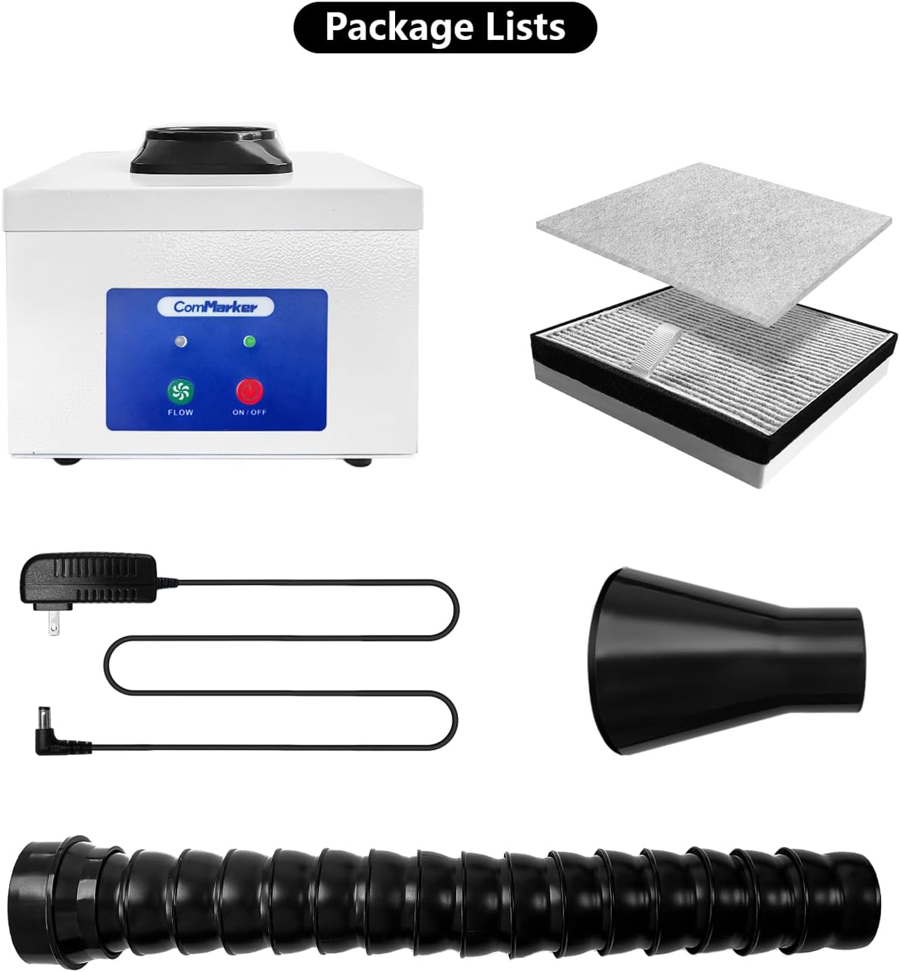 ComMarker Extractor de humos de soldadura de 30 W, amortiguador de prevención de humo, ventilador de trabajo para estación de soldadura (110 V)