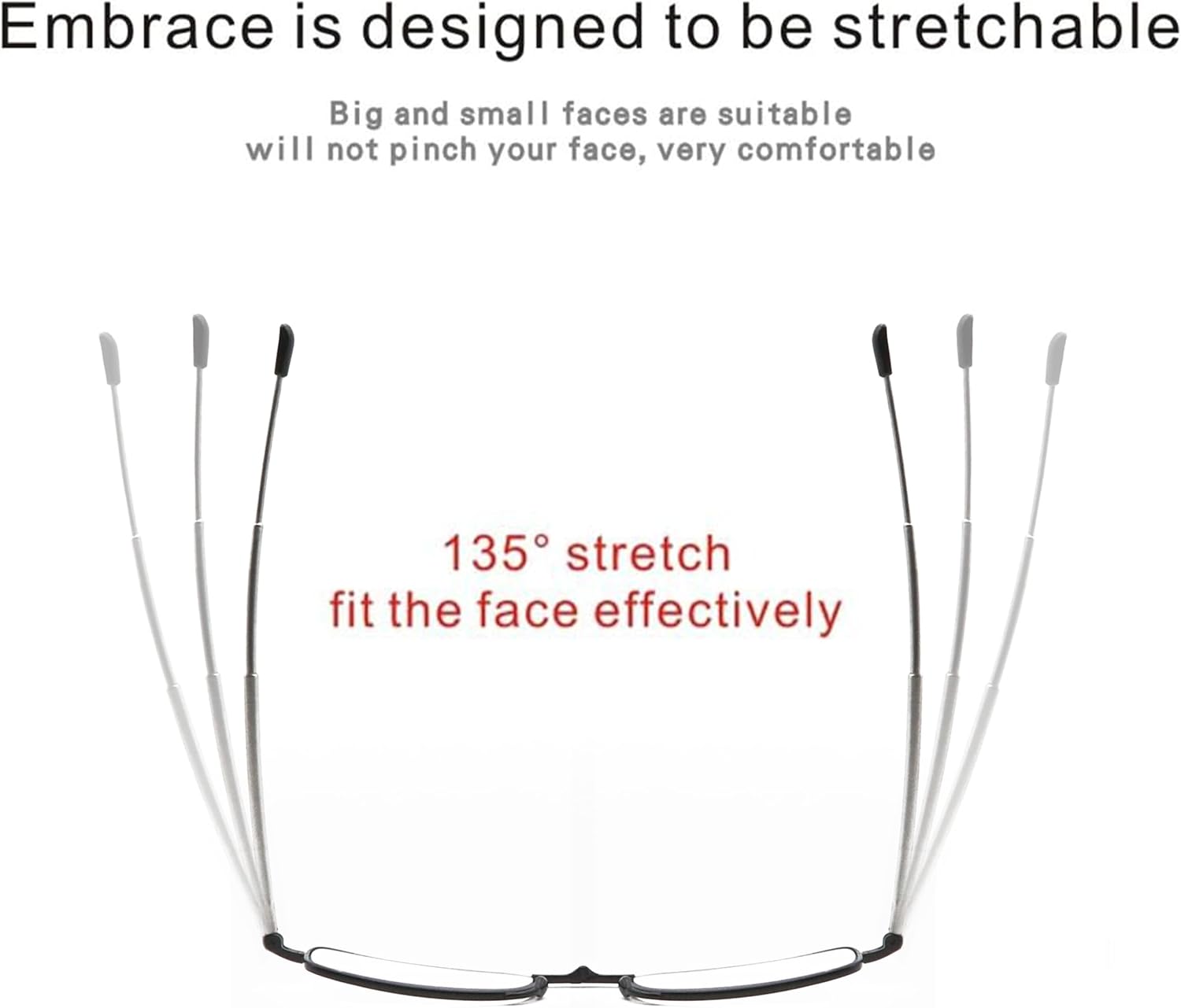 Gafas de lectura plegables – Lectores portátiles plegables para hombres y mujeres con estuche 2 pares 2.00