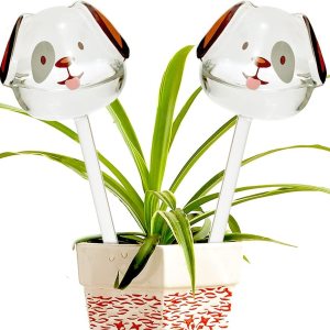Ahhute Globo de riego de vidrio con picos de autorriego, dispositivos de bombillas de riego para plantas, con forma de perro para plantas de Ahhute Globo de riego de vidrio con picos de autorriego, dispositivos de bombillas de riego para plantas, con forma de perro para plantas de