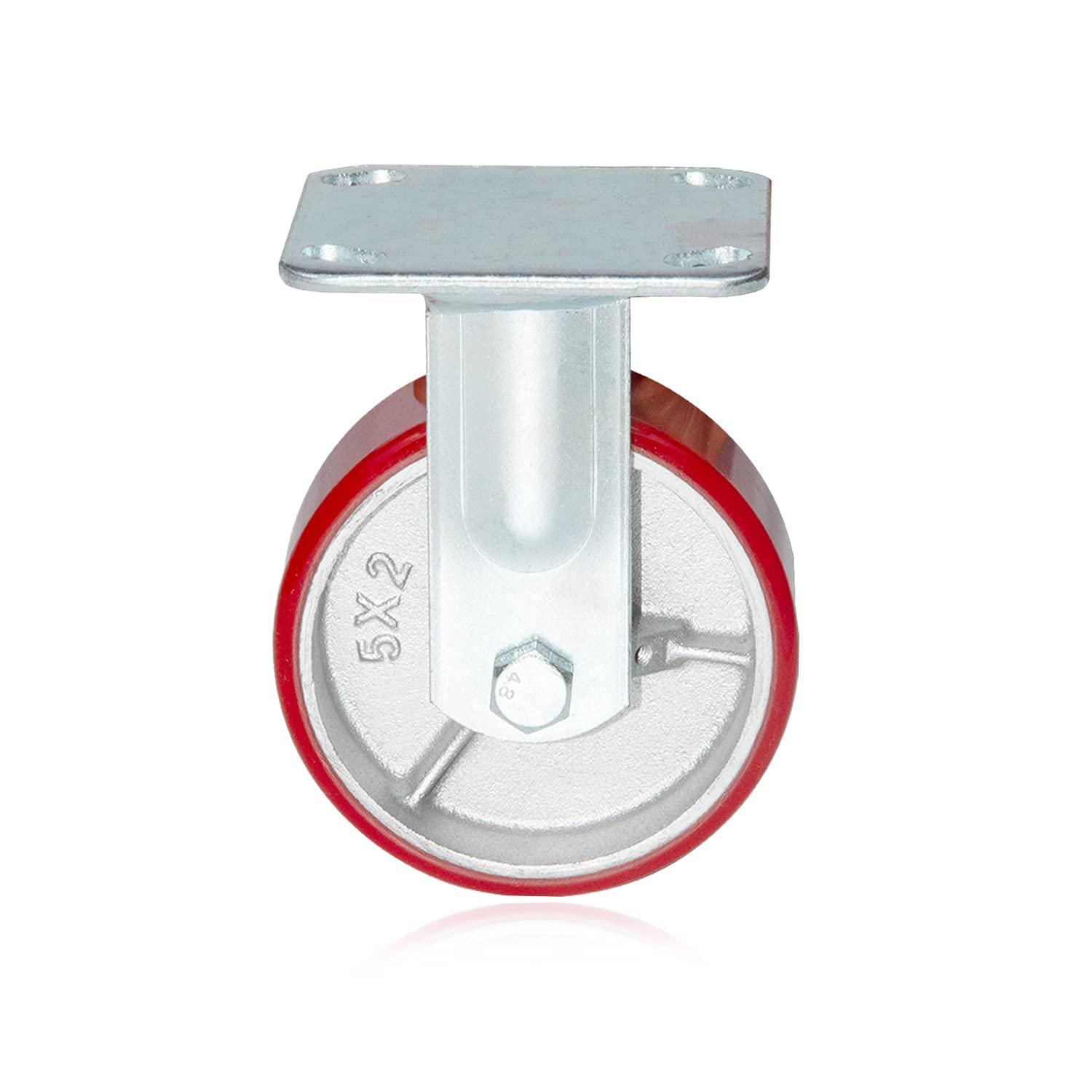 Nisorpa Juego de 4 ruedas giratorias de 5 pulgadas, ruedas de metal resistente de poliuretano, ruedas de hierro silenciosas para remolque
