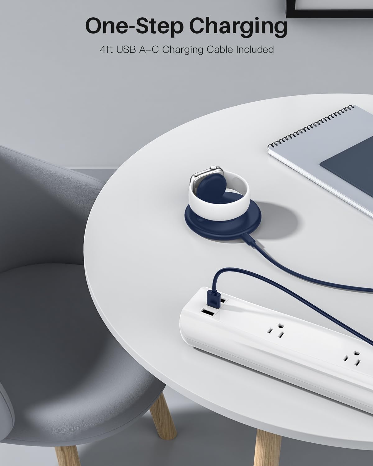 Diseñado para cargador de Apple Watch, cargador magnético portátil para iWatch con cable de carga, soporte de cargador plegable de reloj rápido para