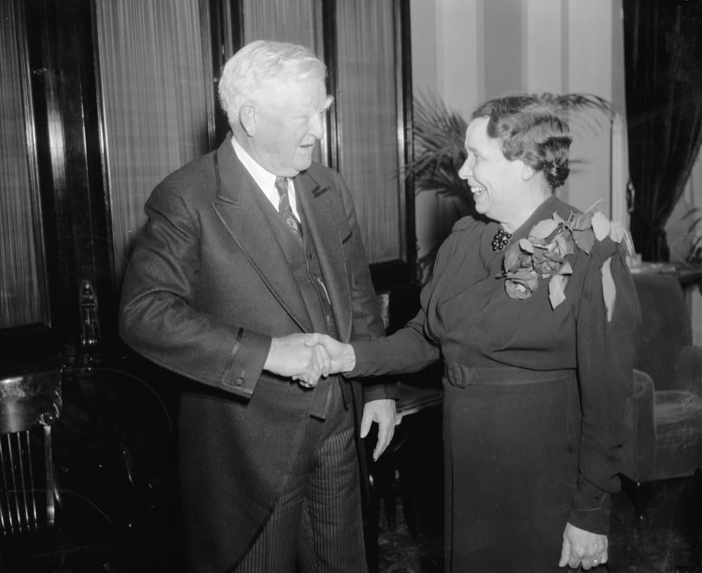 Póster de Garner And Caraway 1939 de John Nance Garner Enhorabuena al senador Hattie Caraway en su reelección de enero de 1939 (18 x 24)