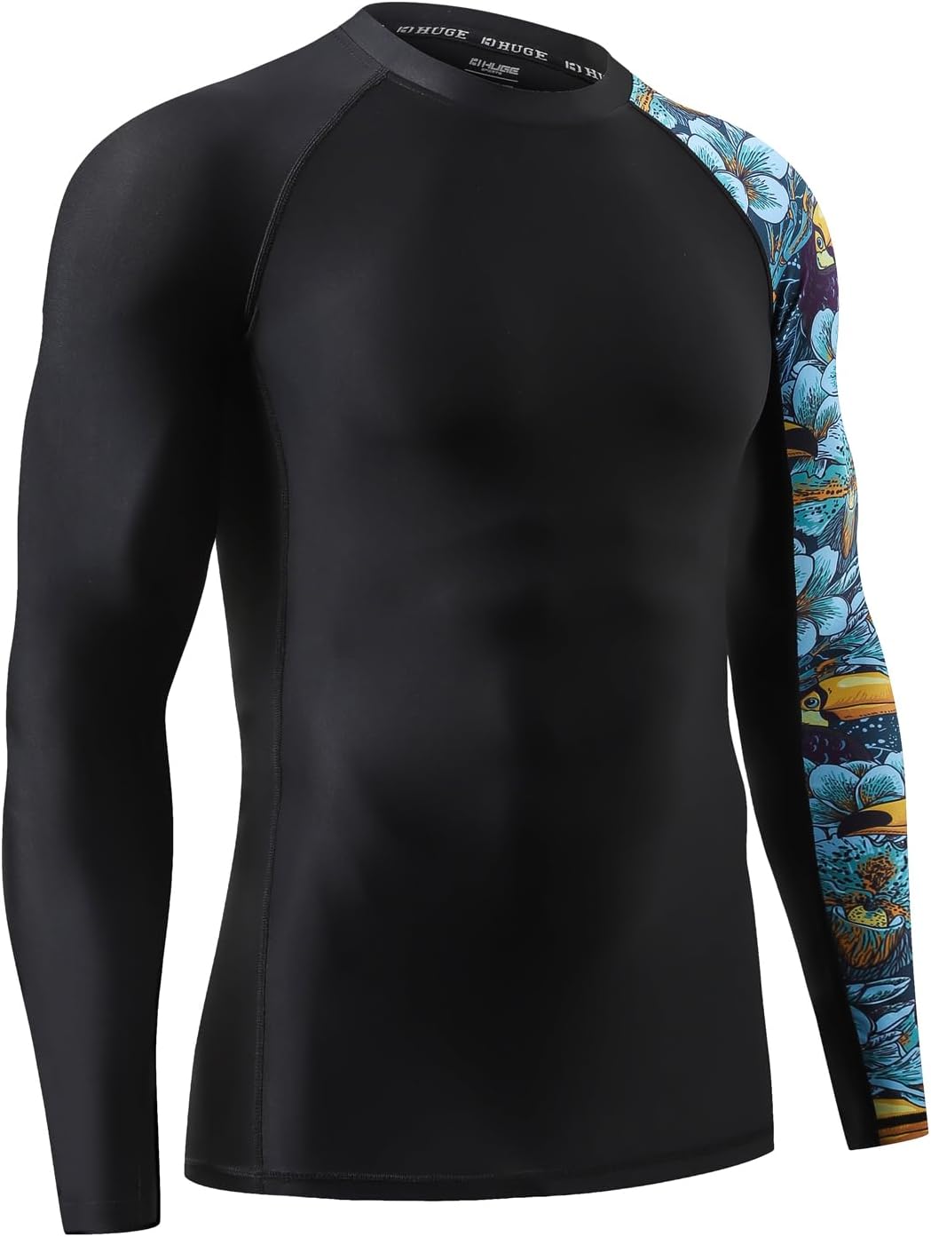 HUGE SPORTS Manga larga con protección solar UV UPF 50+ para hombre