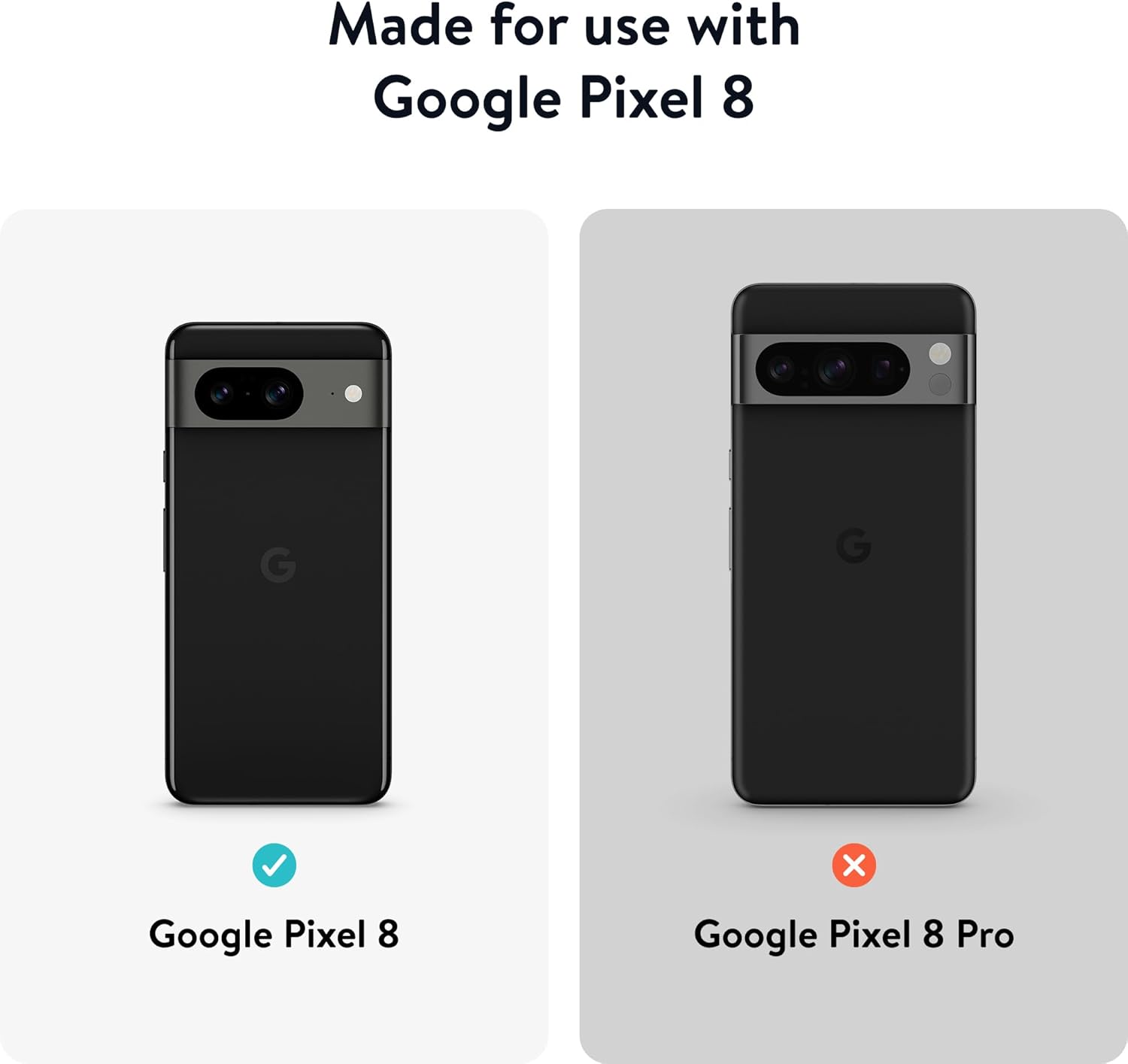 Mous Funda para Google Pixel 8 compatible con MagSafe – Limitless 5.0 – Cuero negro – Funda protectora Pixel 8 – Funda protectora para teléfono a