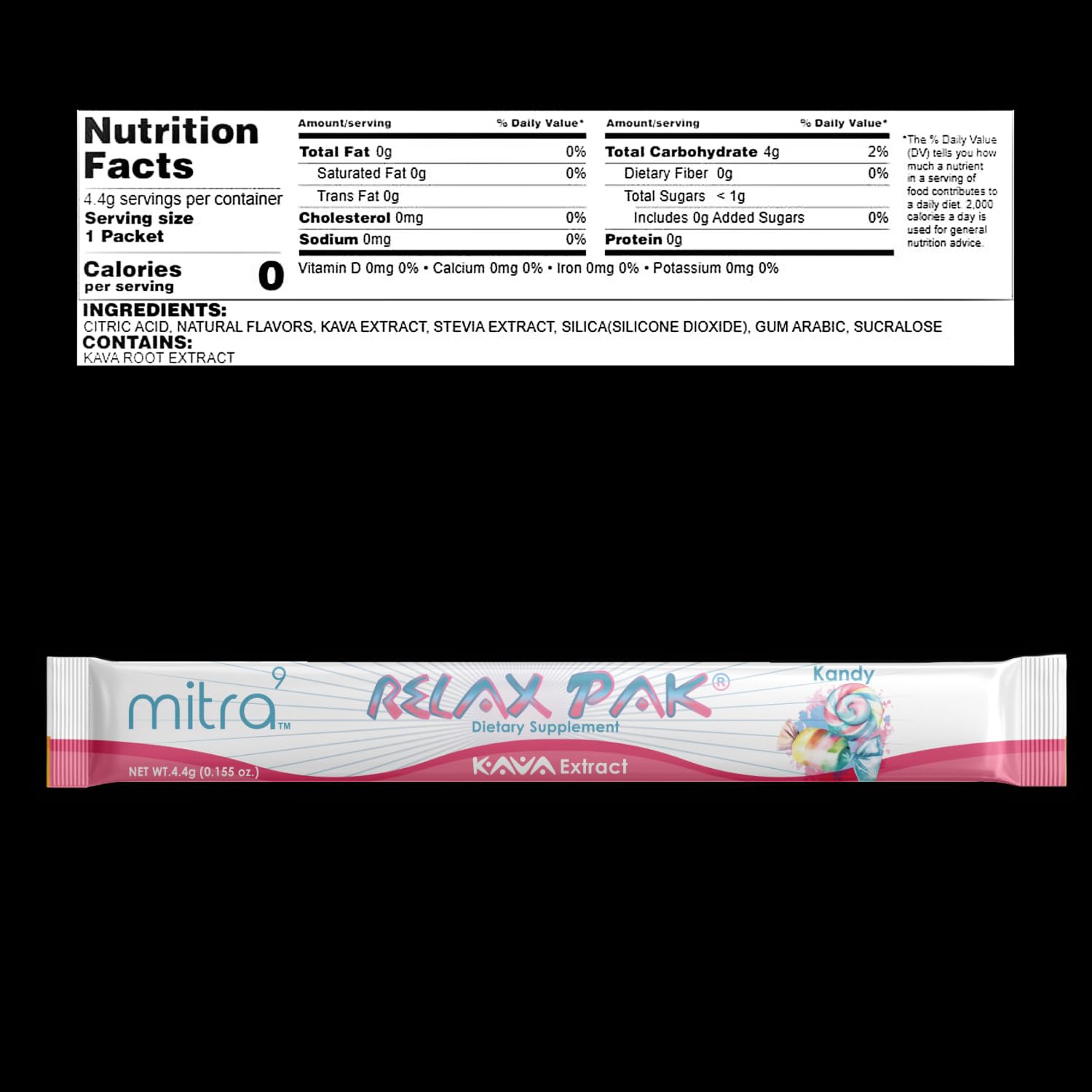 MITRA-9 Kava Powder RelaxPak – Paquetes de polvo de extracto de Kandy Kava  Potenciador del estado de ánimo  A base de plantas  Promueve la calma y