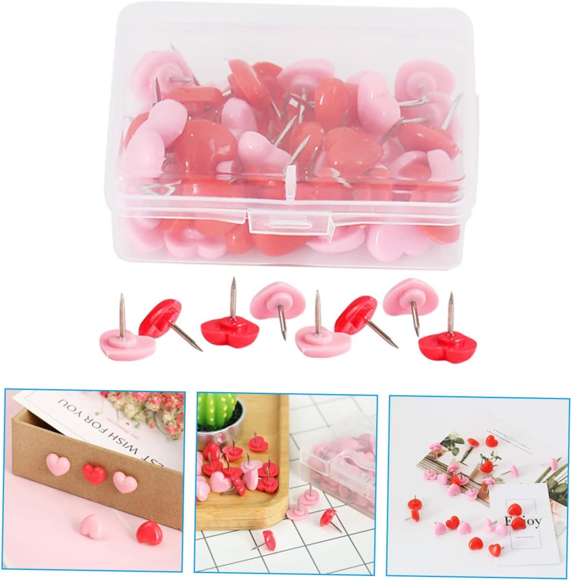 Abaodam 12 Boxes Thumbtack Work Desk Accessories Accesorios para Escritorio Office Desk Accessories Desk Accessory Multi-Function Thumb Tacks Push