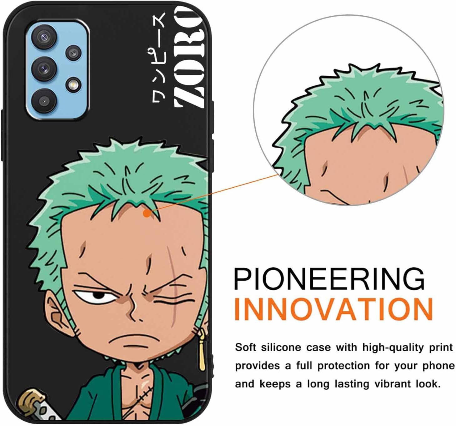 2 fundas geniales para Samsung Galaxy A32 5G de silicona de 6.5 pulgadas, personajes de dibujos animados de anime japonés para hombres, niños,