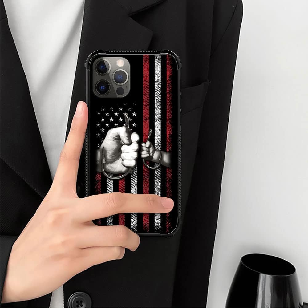 DAIZAG Funda compatible con iPhone 11, funda de la bandera estadounidense de pesca para iPhone 11 para hombre y mujer, protección completa, a prueba