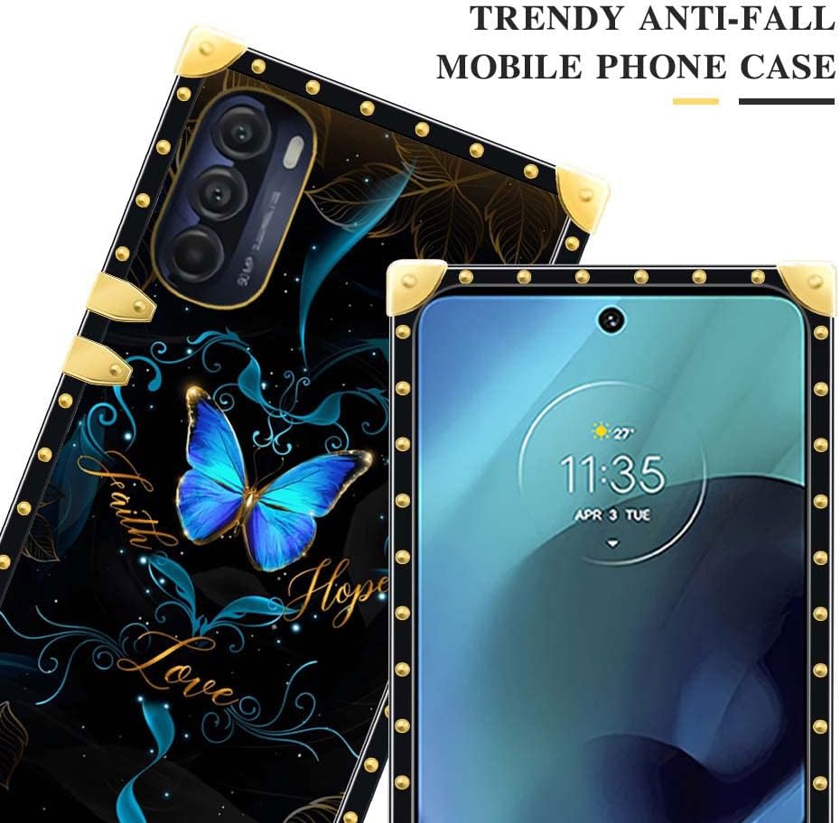 YiXinBB Funda compatible con Motorola Moto G Stylus 2022 4G5G, J Faith Hope Love Butterfly de lujo, elegante, suave, TPU a prueba de golpes,