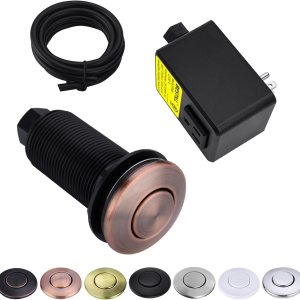 Kit de interruptor de aire de eliminación de basura en la parte superior del fregadero, botón largo de cobre antiguo y cubierta de latón, módulo de Kit de interruptor de aire de eliminación de basura en la parte superior del fregadero, botón largo de cobre antiguo y cubierta de latón, módulo de