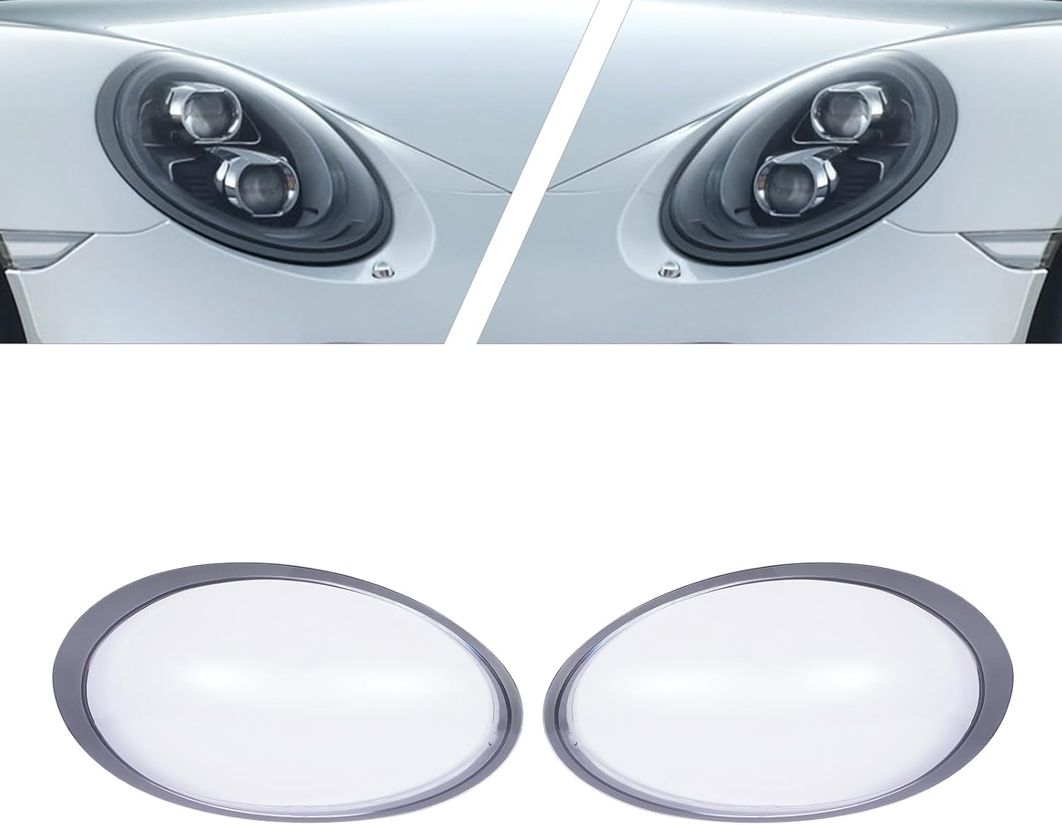 CNCEST Par de faros delanteros delanteros izquierdos y derechos, pantalla de repuesto para Porsche 991 911 TargaCarrera 2013 2014 2015 2016 2017 2018