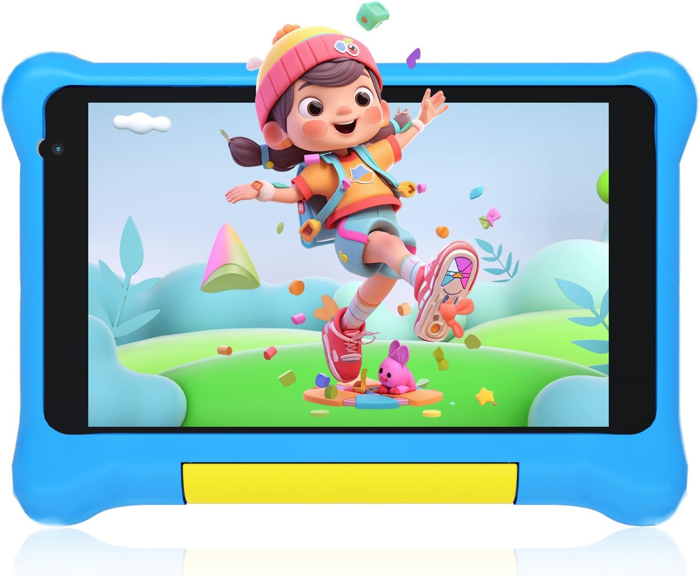 Tablet infantil de 7 pulgadas para niños Android 12 con funda, WiFi, Bluetooth, modo de control parental, cámara dual, protección ocular, tableta de