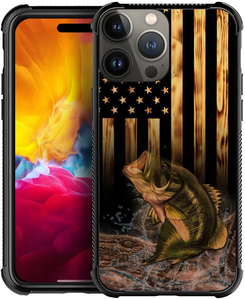 DJSOK Funda compatible con iPhone 15, funda de madera con bandera estadounidense para iPhone 15, fundas para hombres y mujeres, fanáticos, diseño de