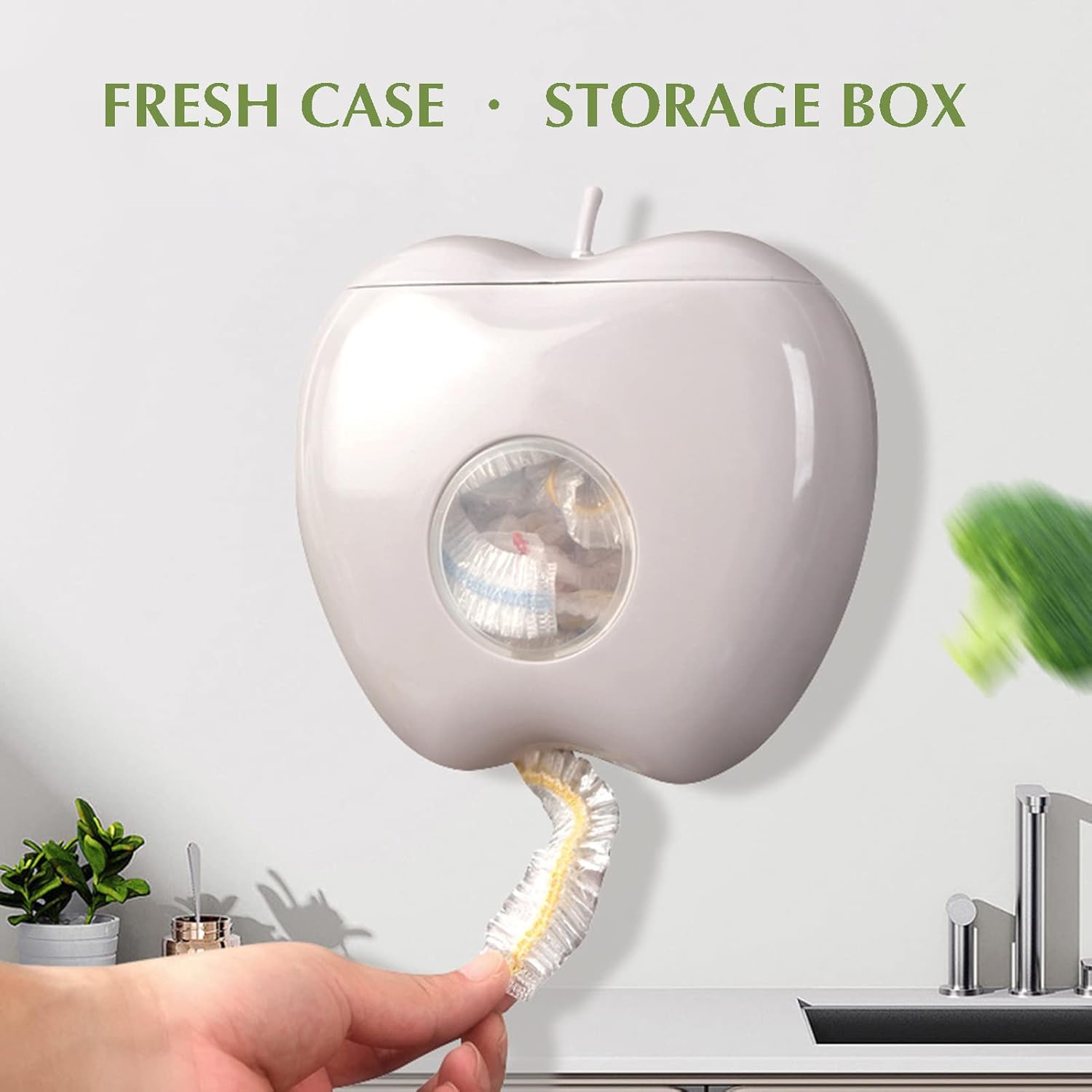 Caja de almacenamiento de plástico con 100 piezas de cubierta desechable de película adhesiva, montada en la pared, sin perforaciones, caja de