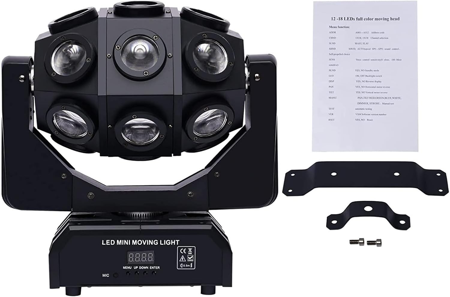 Luces de fiesta portátiles para DJ, luces LED de cabeza móvil de ojo de abeja 18X12W RGBW 4in1 Luz de escenario profesional Whirlwind Par DJ Beam