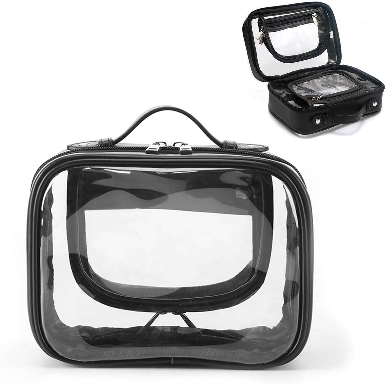 LOLDREAM Bolsa de cosméticos de viaje de gran capacidad, bolsas de maquillaje a cuadros grandes para mujeres, bolsa de maquillaje impermeable de