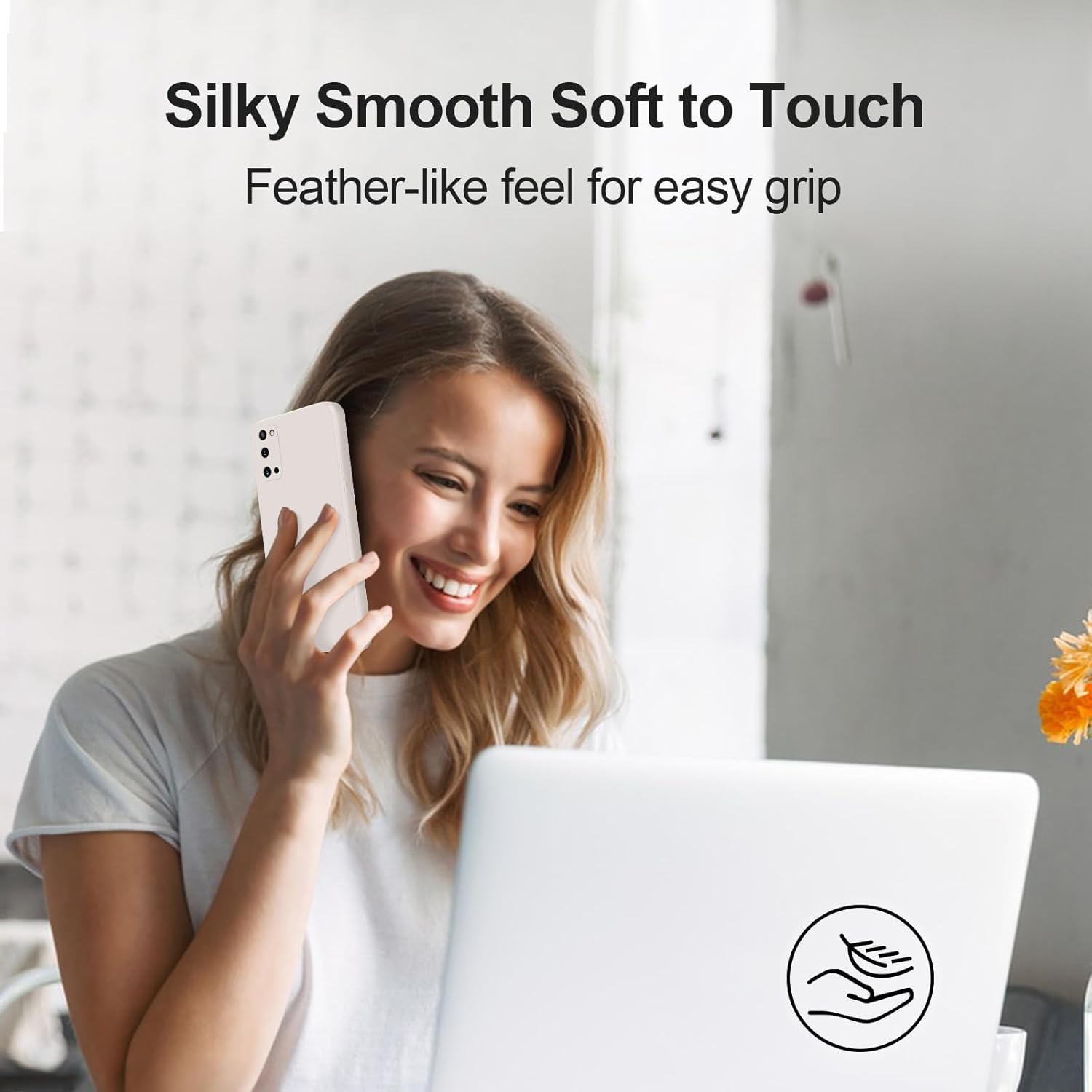 Funda de silicona compatible con Samsung Galaxy S20, funda de cuerpo completo sedoso suave al tacto con protección de cámara, funda a prueba de