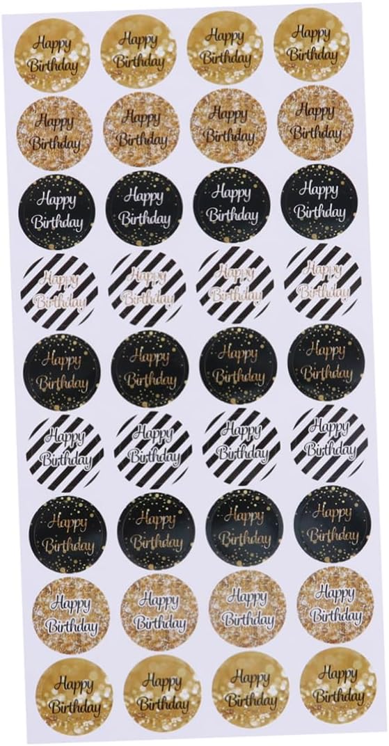 STOBOK 24 Sheets Birthday Gift Tags Labels Kraft Paper Sticker Stickers Birthday Candy Adhesive Gift Tags Birthday Round Sticker Gift Wrapping Kraft