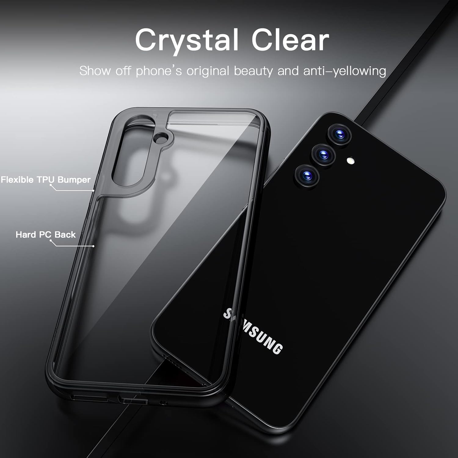 JETech Funda para Samsung Galaxy A54 5G de 6.4 pulgadas, no amarillenta a prueba de golpes, funda protectora para teléfono, parte trasera de