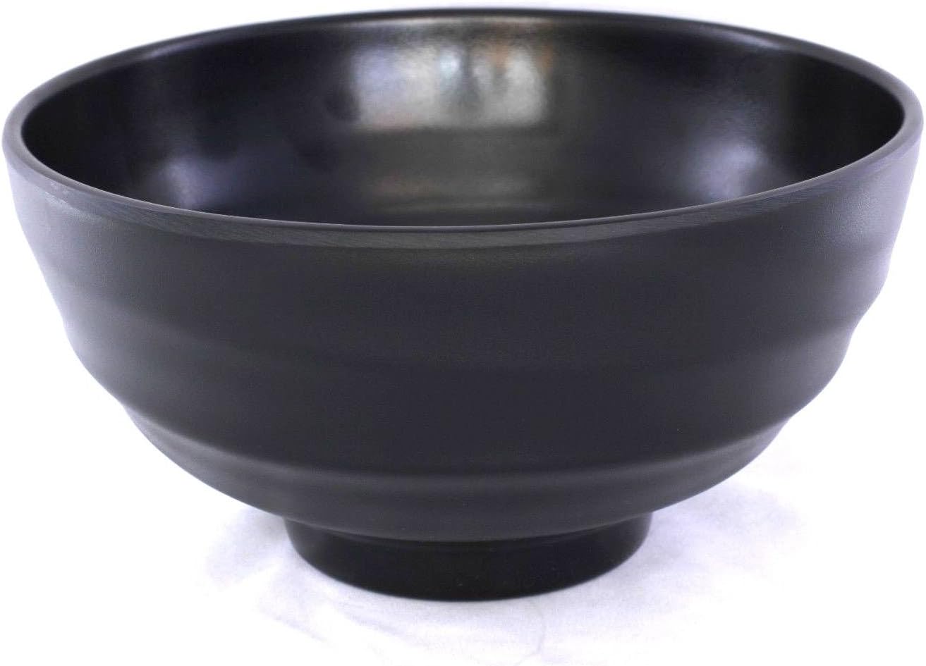 Lucky Star (redondos, melamina tazones Pho sopa de fideos Ramen Wonton sopa tazón de arroz, 4.5″ (8oz), 5.5″ (16oz), 7.5″ (46oz), Negro, Swirl