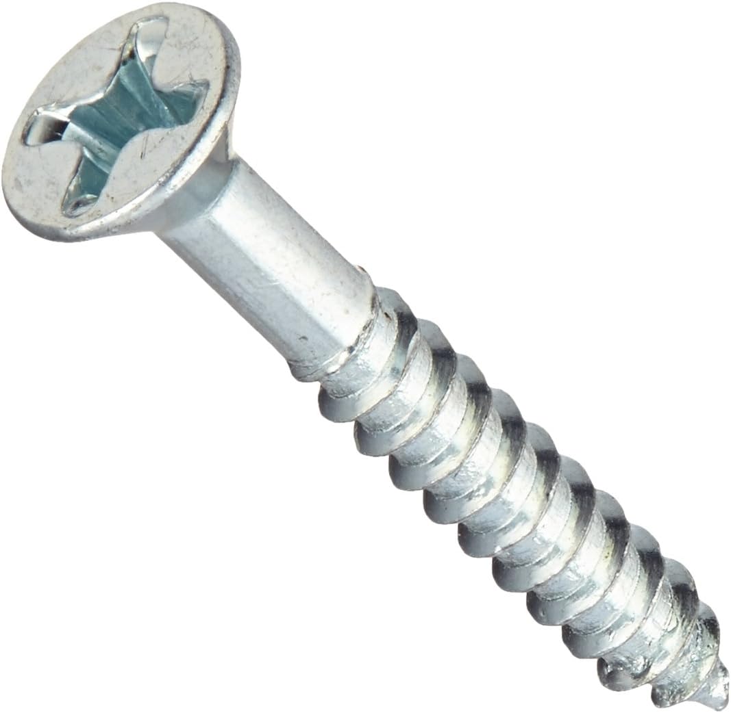 The Hillman Group 40816 Tornillo de madera Phillips de cabeza plana, 6 x 1 pulgada, paquete de 100, 1 pulgada, sin color
