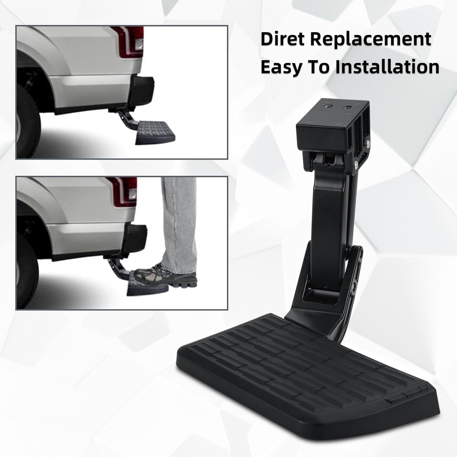 75328-01A – Escalón para cama trasera de camión compatible con Ford F150 (2021-2023) (excluye escape doble), parachoques retráctil, escalón de pie