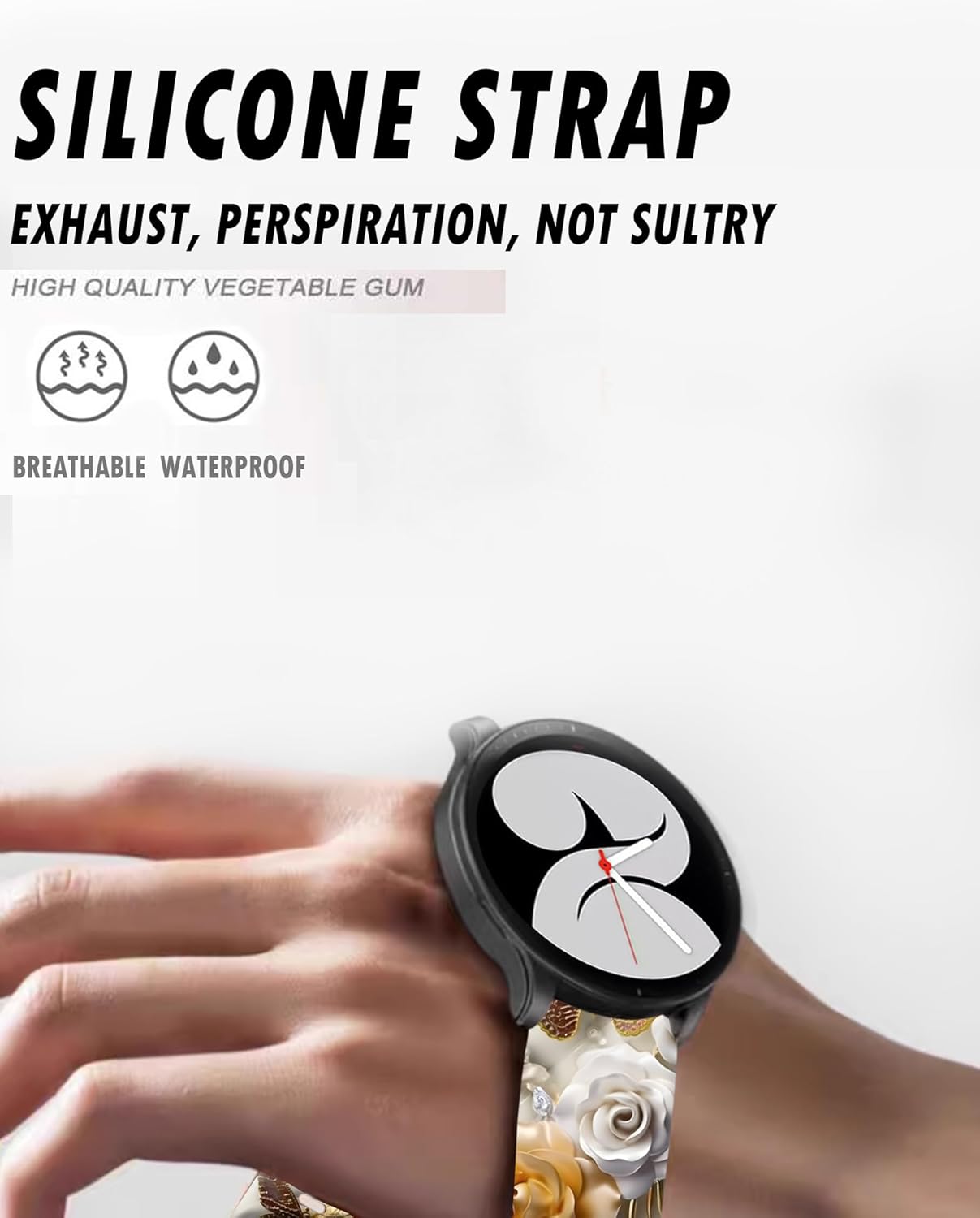 Compatible con Galaxy Watch 65  45 Pro  4 Classic  3 (1.614 in)  Active 2 & 1 Banda, correa de repuesto de 0.787 pulgadas sin decoloración para