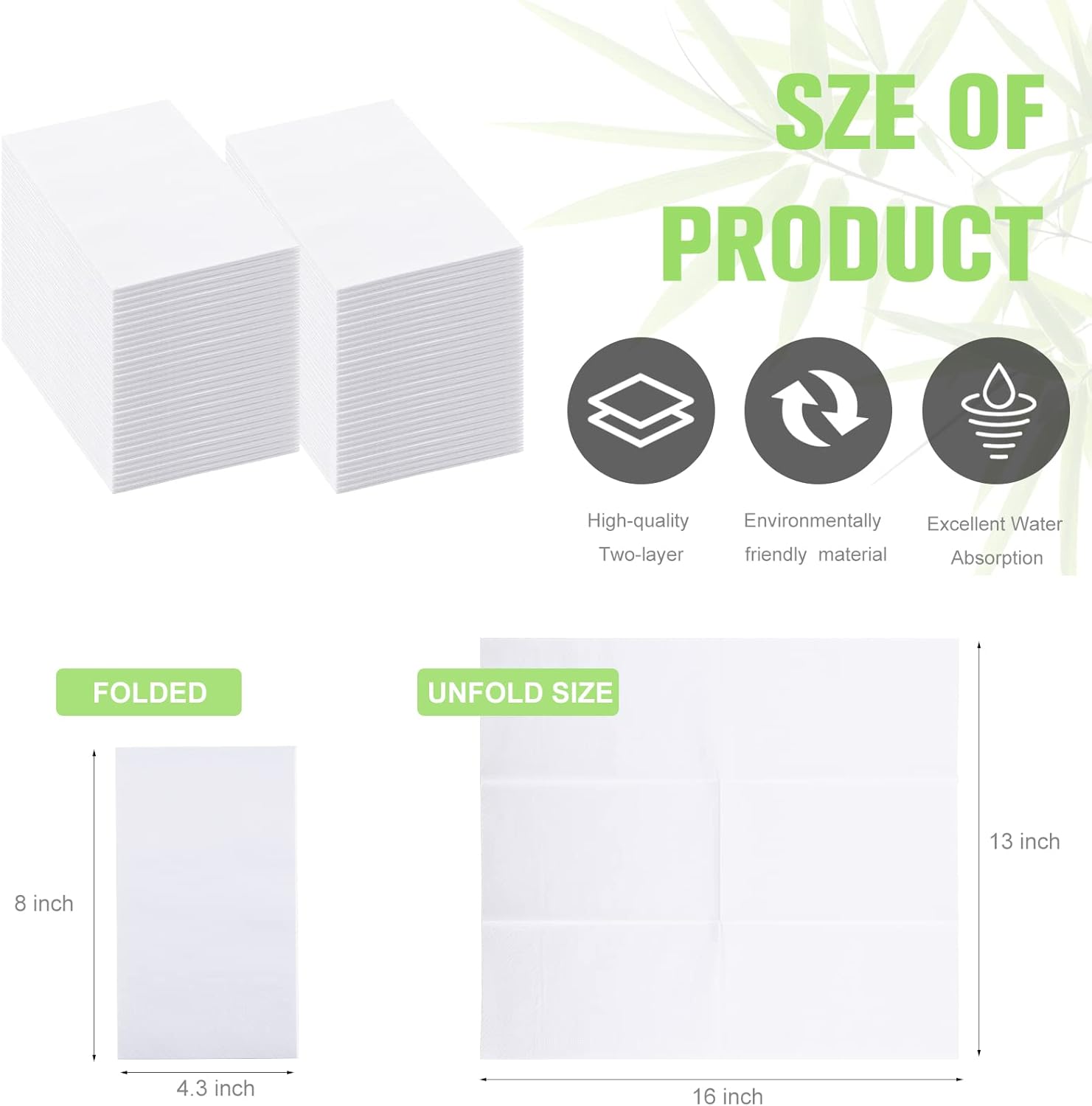 600 servilletas desechables para baño, servilletas blancas desechables, toallas de papel para invitados, toallas de mano suaves y absorbentes,