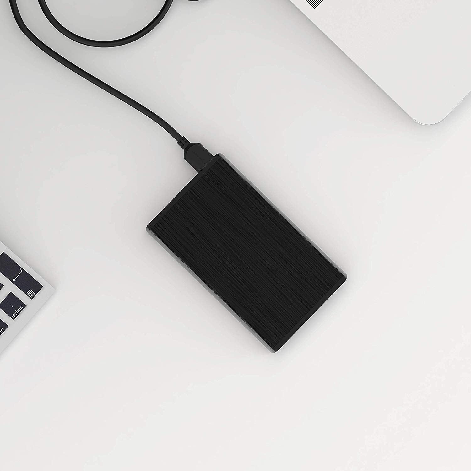 Sabrent Carcasa de disco duro externo de aluminio SATA ultradelgada USB 3.0 a 2.5 pulgadas + cable de extensión USB 3.0 de 22 AWG de 3 pies