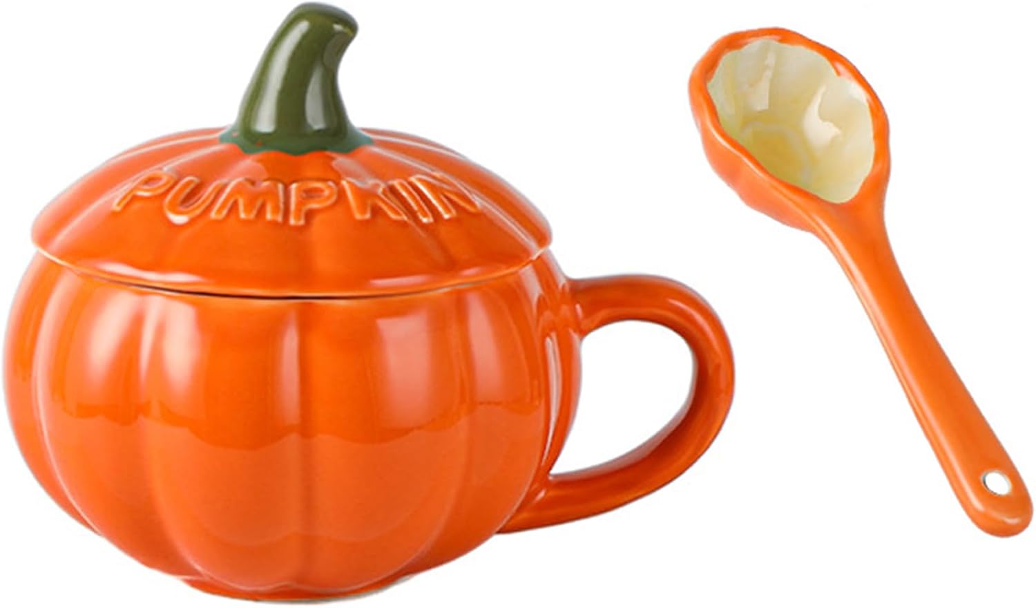 Taza de café y tazas de té de cerámica de calabaza, tazas divertidas con forma de calabaza de Halloween, tazas de otoño con temática de cosecha de