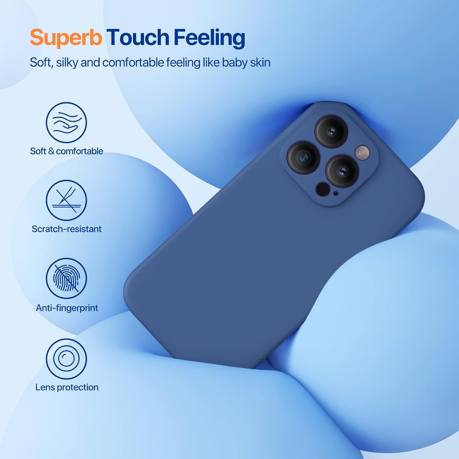 Miracase – Funda magnética diseñada para iPhone 14 Pro Max, de silicona líquida a prueba de golpes, con protector de pantalla, protege mejor la