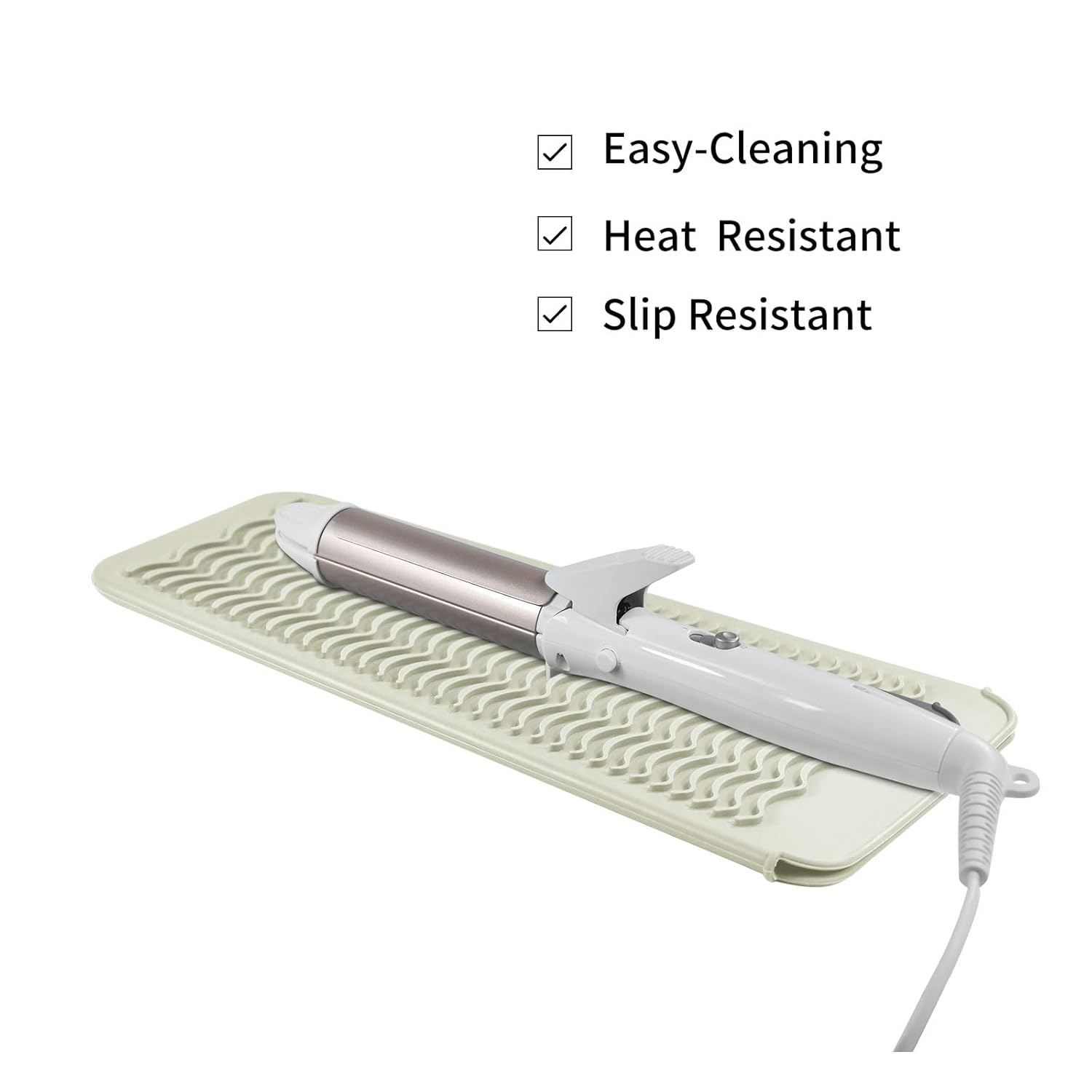 Alfombrilla con bolsa de silicona resistente al calor para alisadora de pelo, plancha de prensado, rizador de pelo, varita para rizar, plancha