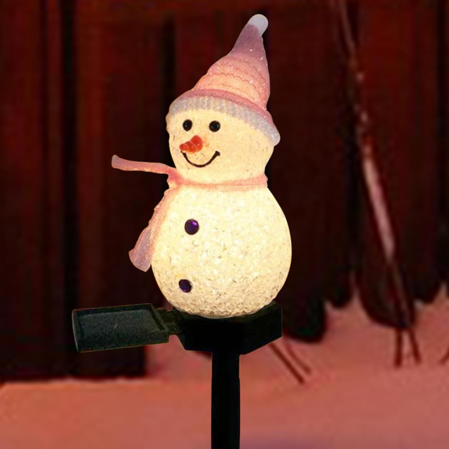 2 estacas de jardín de muñeco de nieve de Navidad, lámpara solar impermeable de muñeco de nieve 2023, luces de Navidad, decoraciones de Navidad al