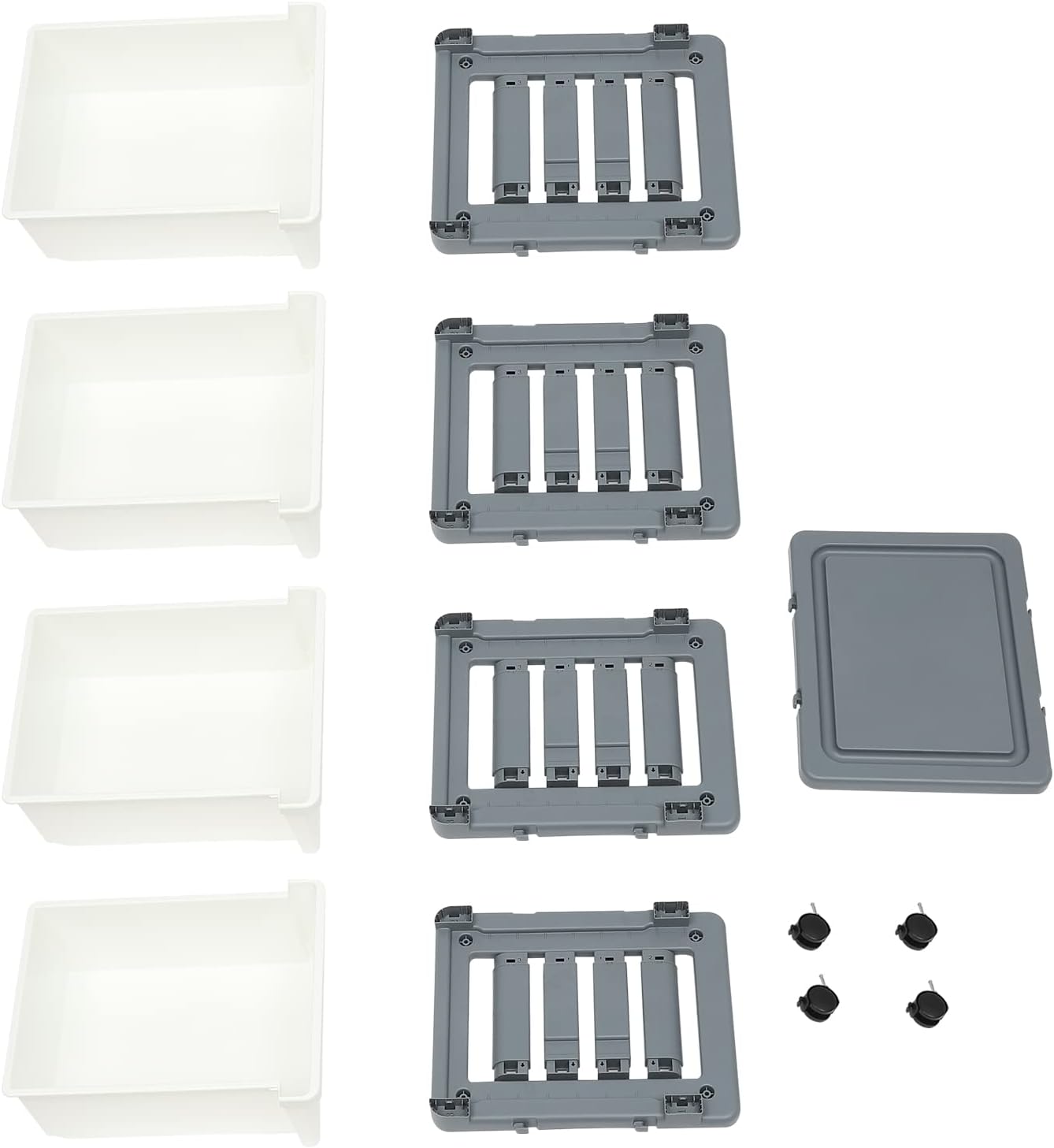 Carrito de almacenamiento de plástico con 4 cajones, carrito de almacenamiento de plástico rodante, carrito de almacenamiento con ruedas para
