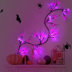 Guirnalda de luces de Halloween para decoración de Halloween, luces de araña de 6.5 pies, 48 LED, funciona con pilas, ramas de araña de Halloween, Guirnalda de luces de Halloween para decoración de Halloween, luces de araña de 6.5 pies, 48 LED, funciona con pilas, ramas de araña de Halloween,