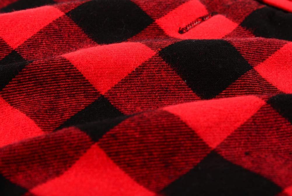 Rantow Chaqueta resistente al viento para perro, abrigo de invierno desmontable, sombrero para clima frío, chaleco para perro a cuadros rojosazules