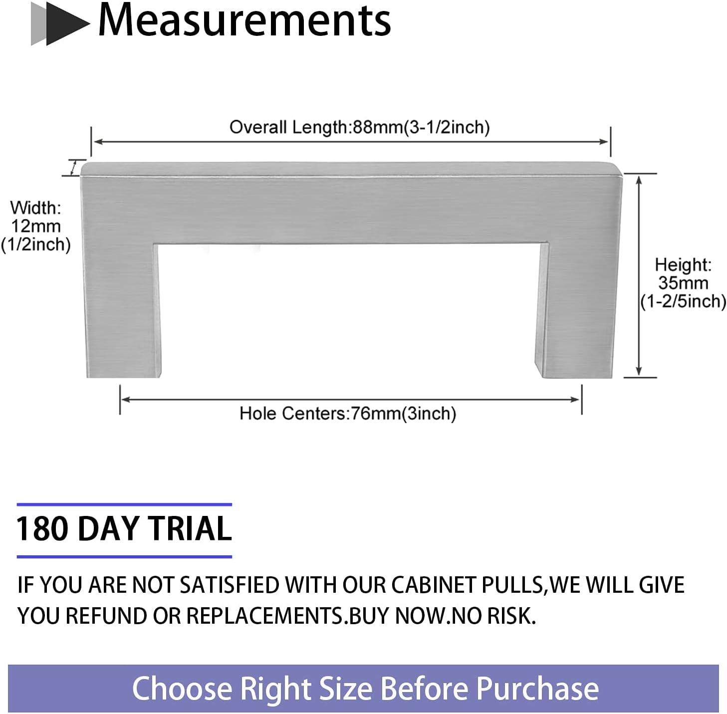 Homdiy – Tiradores cuadrados de níquel cepillado para gabinetes de cocina tiradores modernos de acero inoxidable para cajones, modelo HDJ12SN