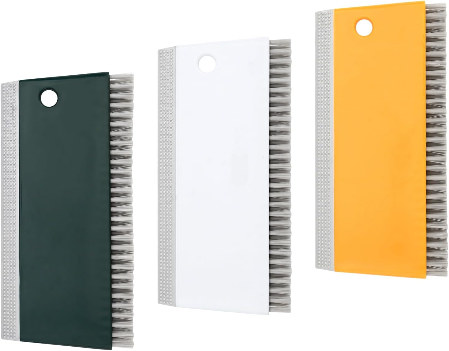 3 cepillos para fregadero de cocina y encimera 2 en 1, raspador pequeño, raspador de goma, derrames limpios húmedos y secos, apto para lavavajillas