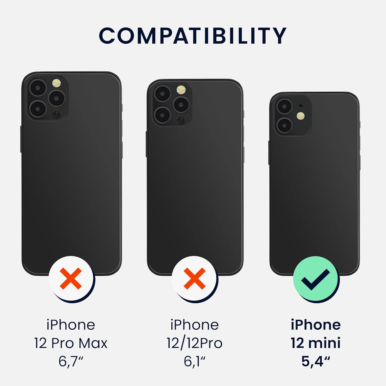 kwmobile Juego de fundas transparentes 5 en 1 compatibles con Apple iPhone 12 Mini, incluye protectores de pantalla y cámara, transparente
