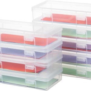 OMNISAFE Paquete de 9 organizadores medianos de plástico para manualidades, contenedores de almacenamiento de plástico transparente con tapa de OMNISAFE Paquete de 9 organizadores medianos de plástico para manualidades, contenedores de almacenamiento de plástico transparente con tapa de