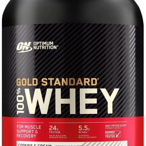 Optimum Nutrition (ON) Gold Standard 100% proteína de suero en polvo aislado de fuente primaria, 0.91 onzas de proteína para apoyo muscular y Optimum Nutrition (ON) Gold Standard 100% proteína de suero en polvo aislado de fuente primaria, 0.91 onzas de proteína para apoyo muscular y