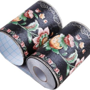 Papel tapiz decorativo 3D con moldura floral, borde impermeable para pared, techo, para baño, cocina, azulejos en muro, 4 pulgadas por 16.4 pies Papel tapiz decorativo 3D con moldura floral, borde impermeable para pared, techo, para baño, cocina, azulejos en muro, 4 pulgadas por 16.4 pies