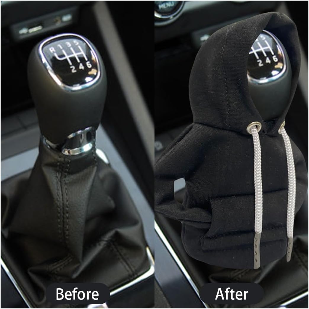 Sudadera con capucha para palanca de cambios de automóvil, cubierta de perilla de palanca de cambios de moda, mini sudadera con capucha para palanca
