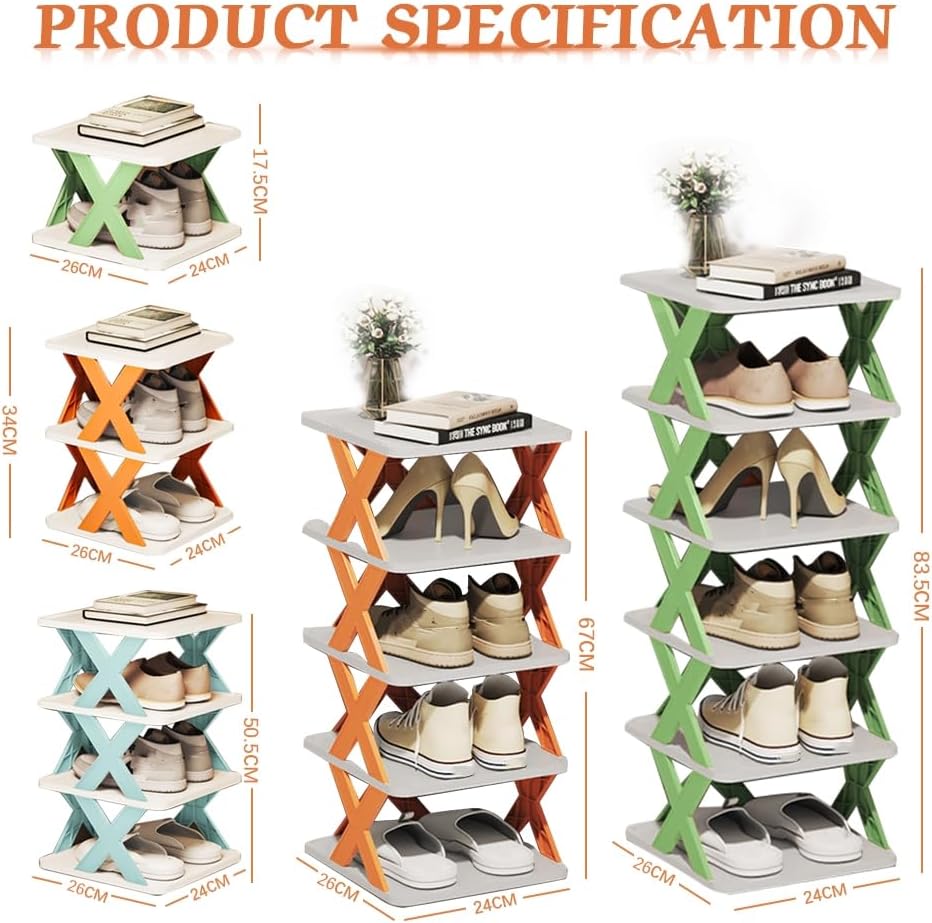 Organizador de almacenamiento de zapatos de varias capas, zapatero estrecho y vertical, pequeño soporte vertical para zapatos, organizador de